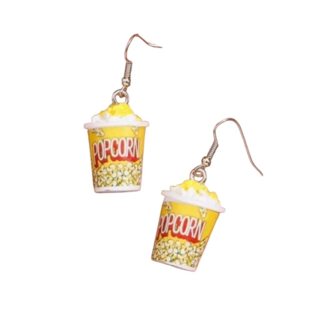 Creative Womens Popcorn‎ Bucket Dangle Earrings NWT
